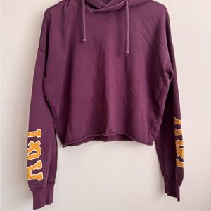 Abercrombie & Fitch Purple Cropped Hoodie Sweatshirt